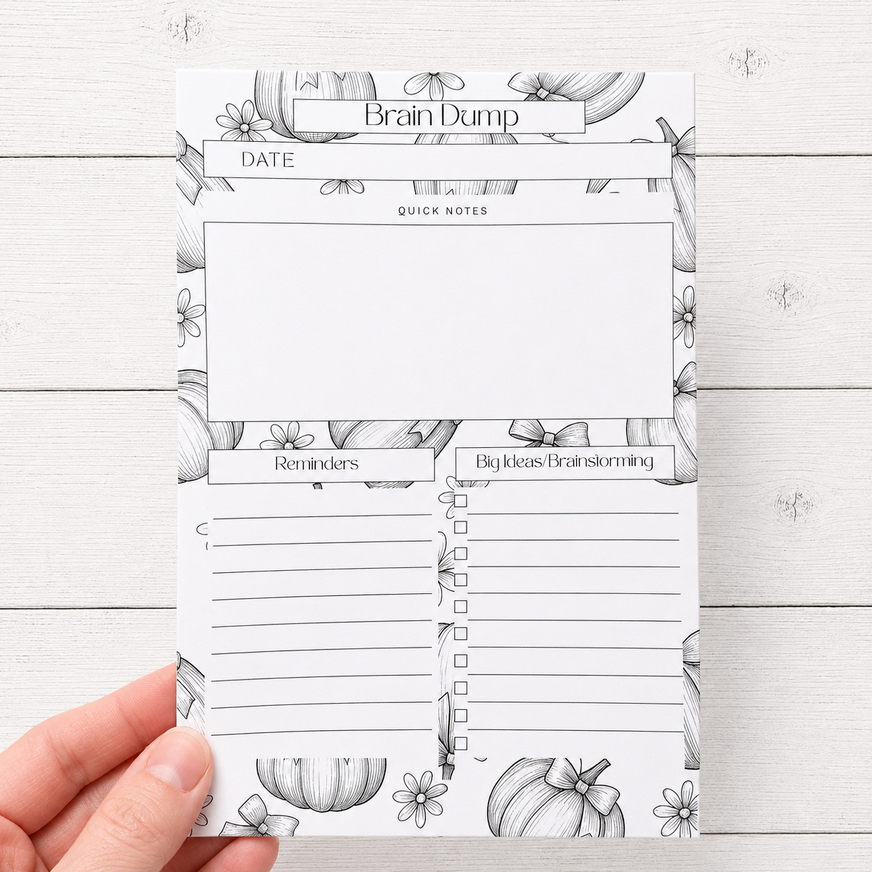 Fall Brain Dump Notepad
