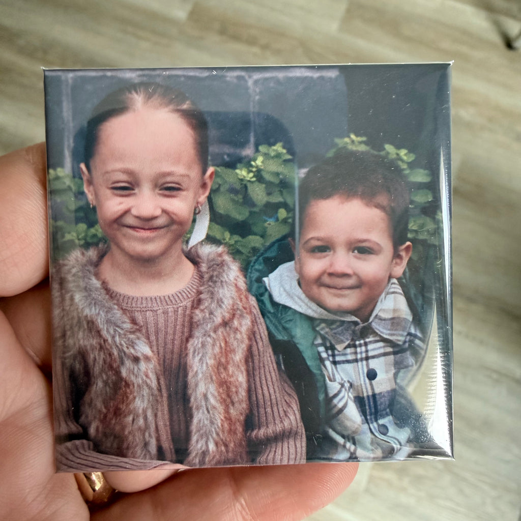 Custom Button Photo Magnets