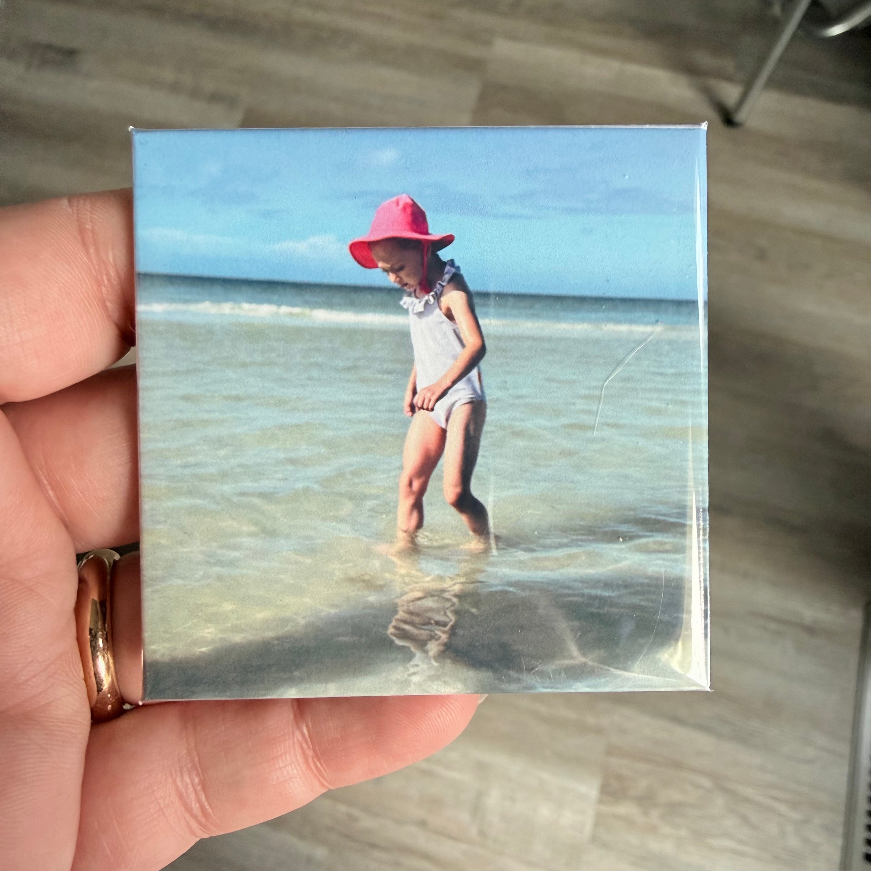 Custom Button Photo Magnets