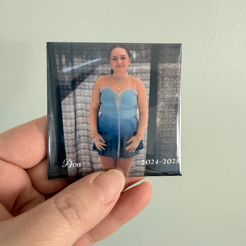 Custom Sports Photo Magnet -Button Style