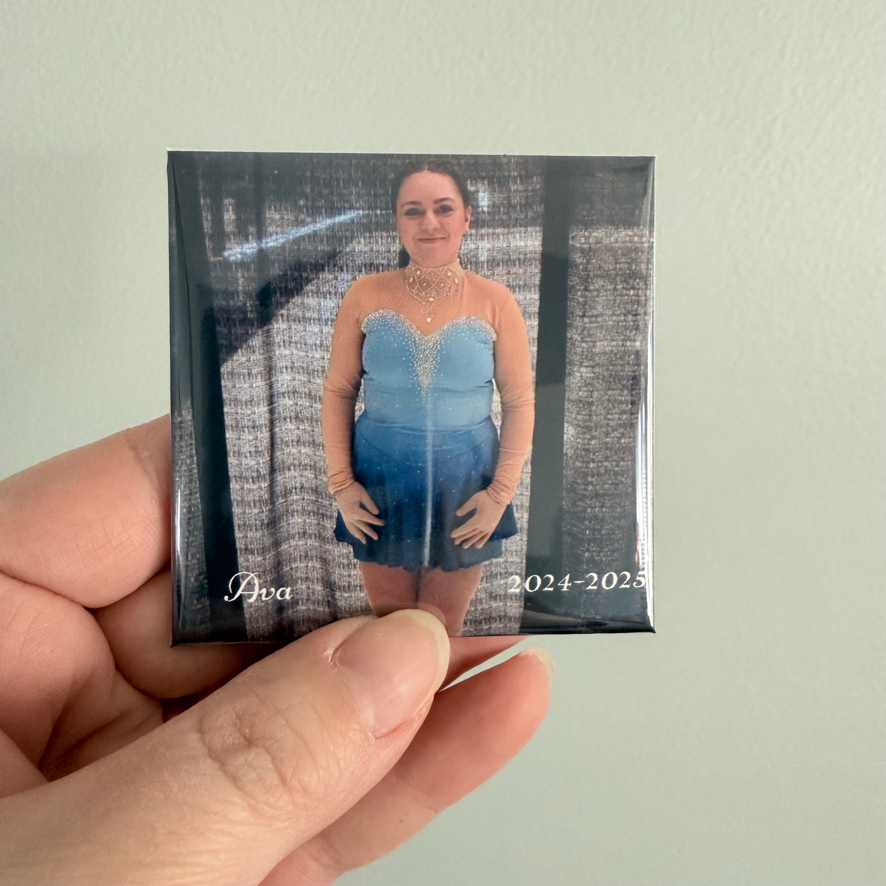 Custom Sports Photo Magnet -Button Style