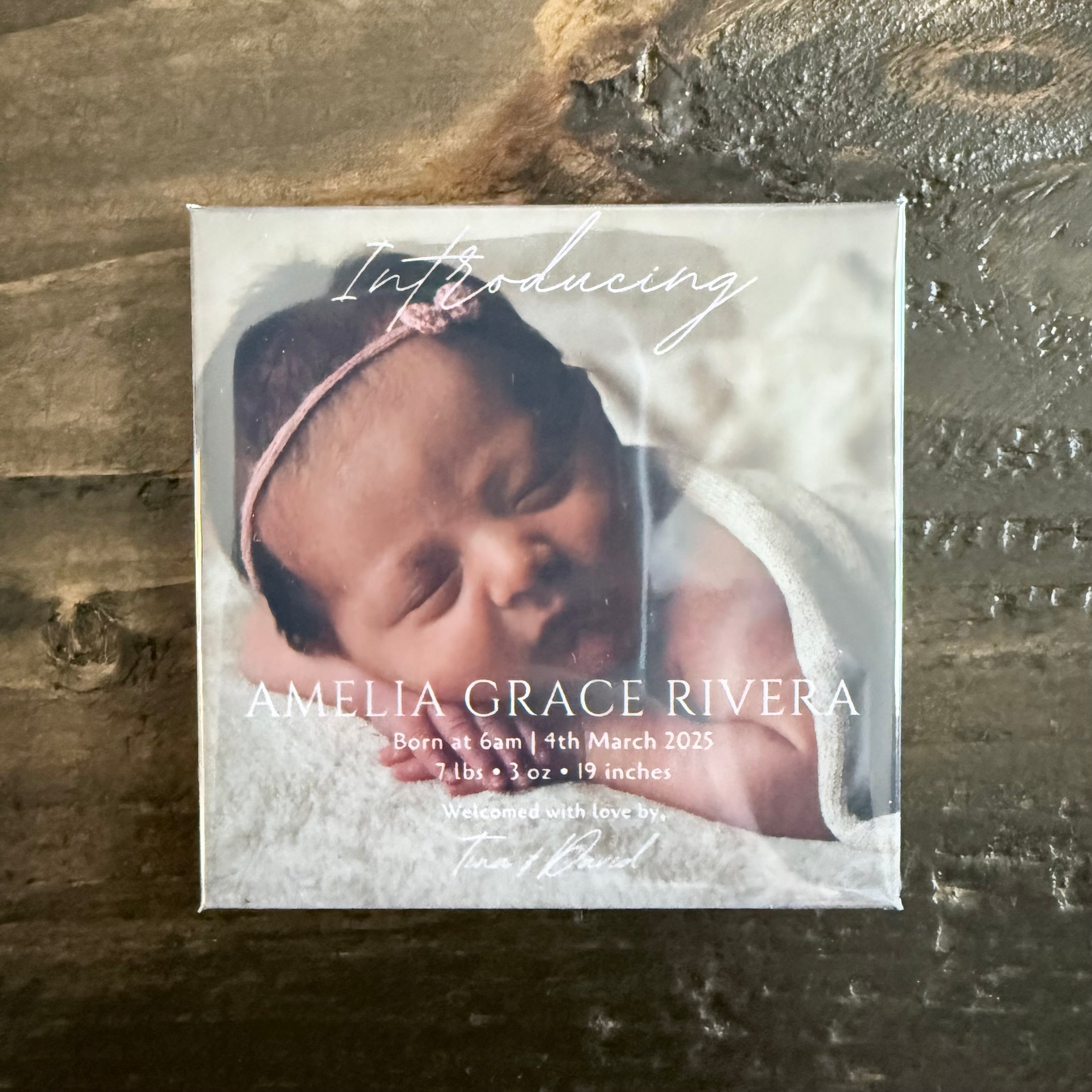 Baby Announcement Button Magnets