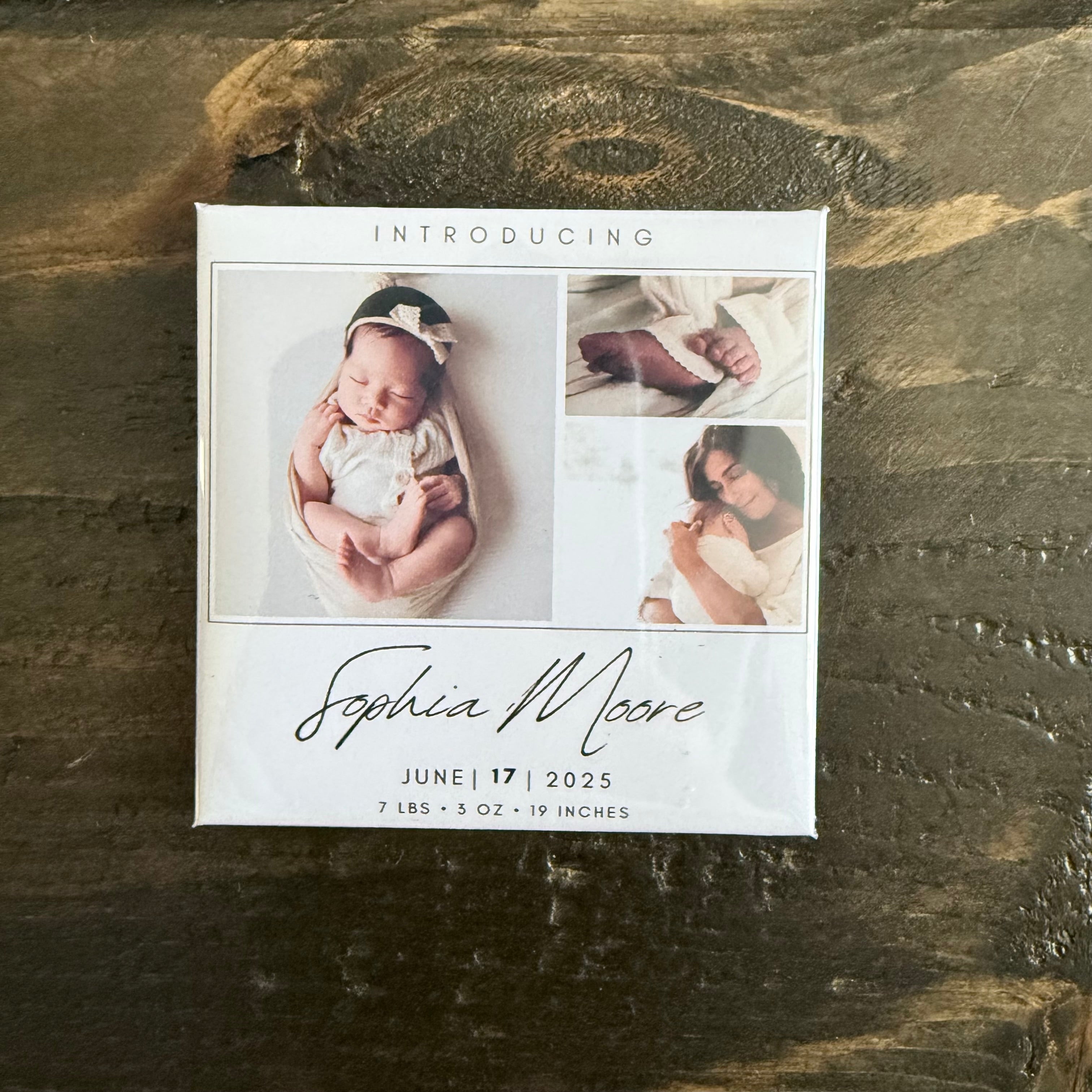 Baby Announcement Button Magnets