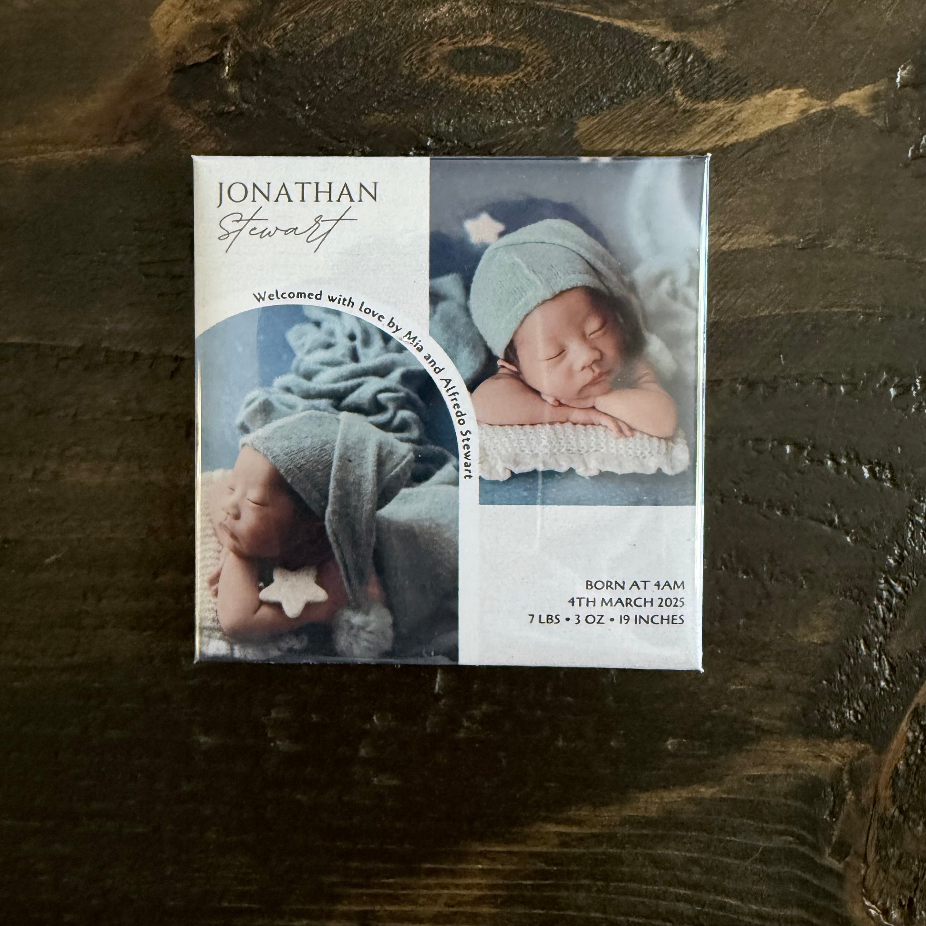 Baby Announcement Button Magnets