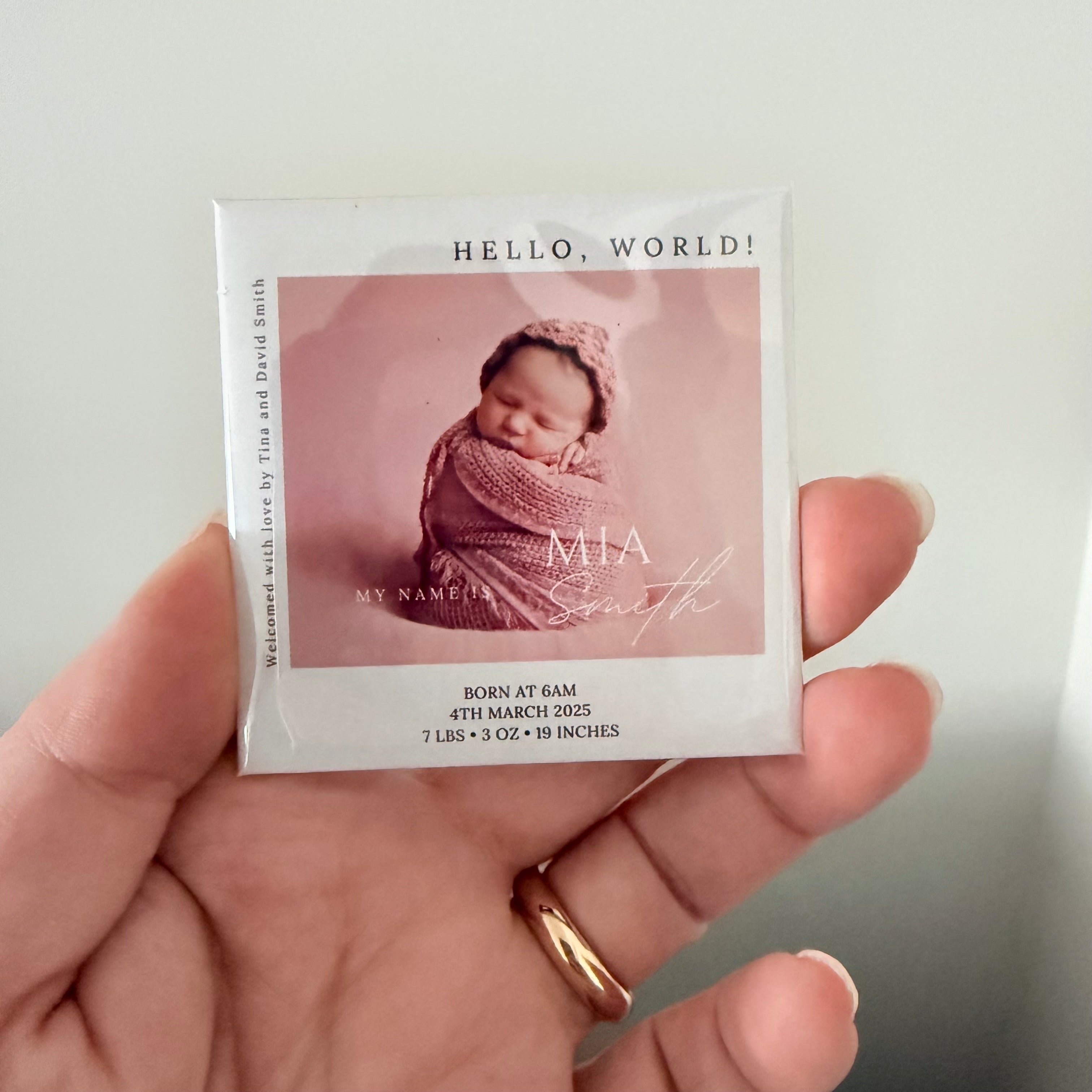 Baby Announcement Button Magnets