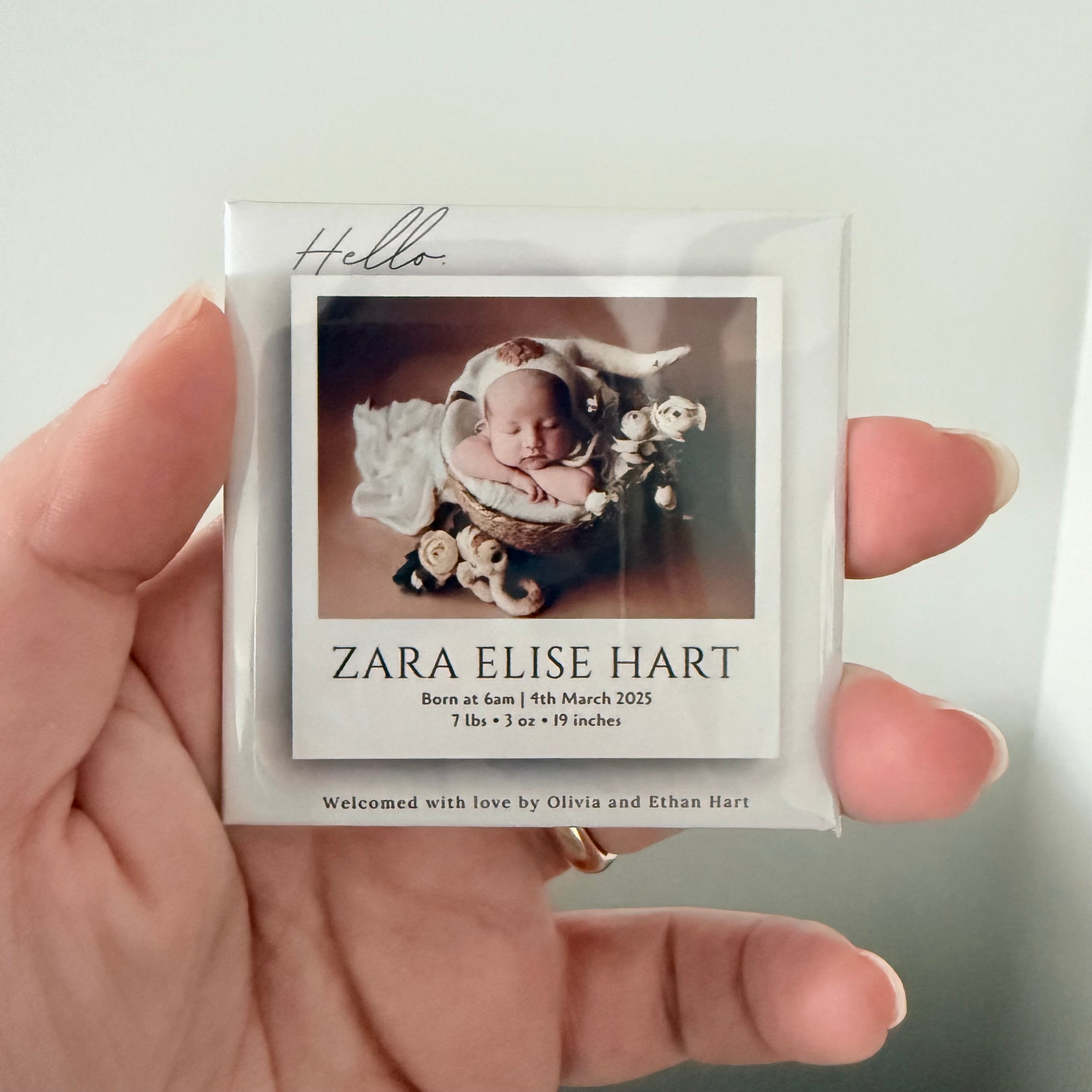 Baby Announcement Button Magnets
