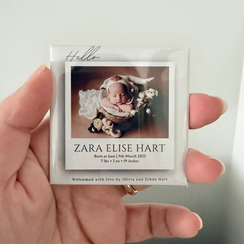 Baby Announcement Button Magnets