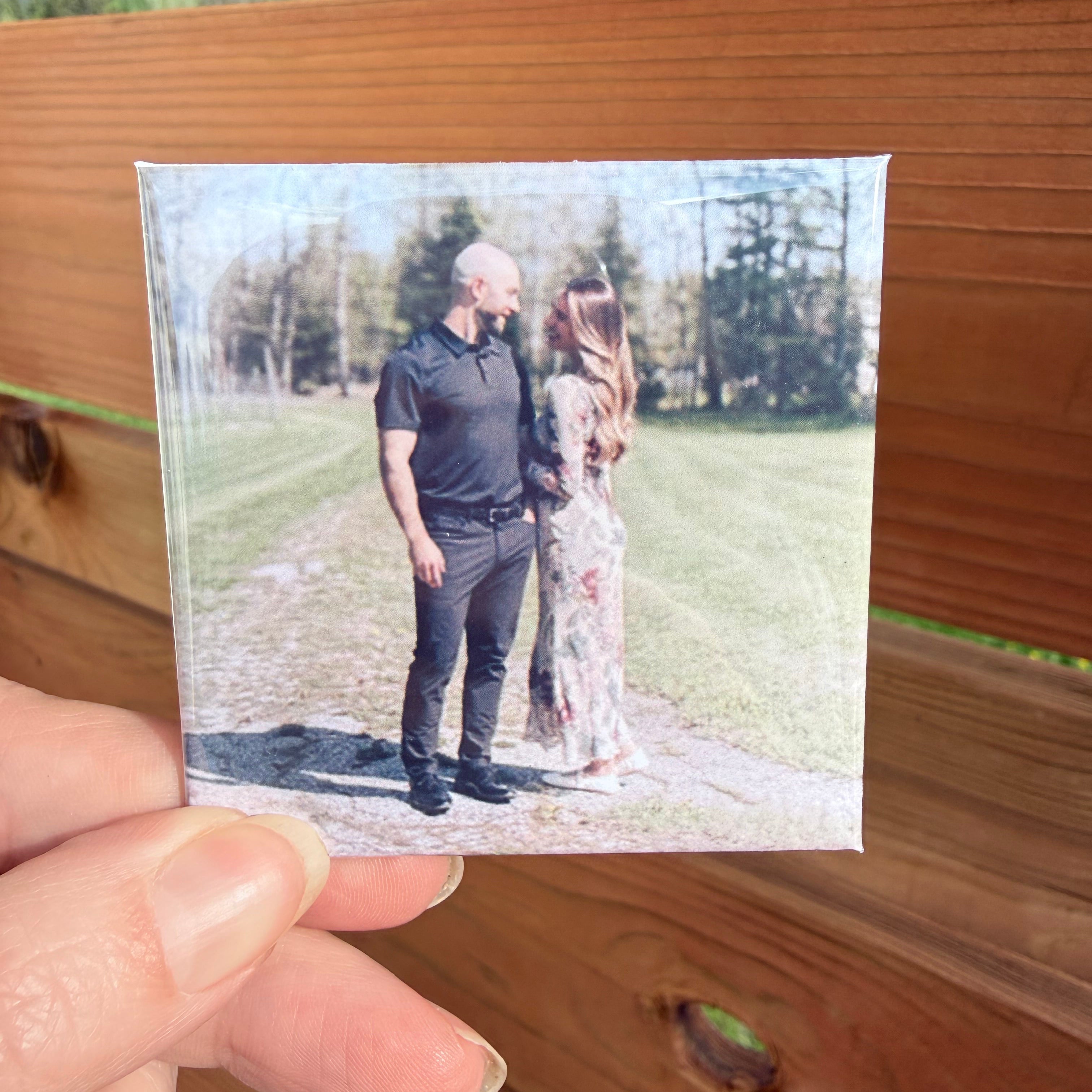 Custom Button Photo Magnets
